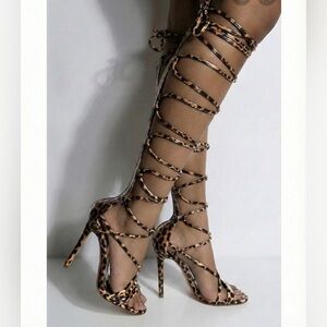 BEAUTIFUL LEOPARD GLADIATOR HEELS